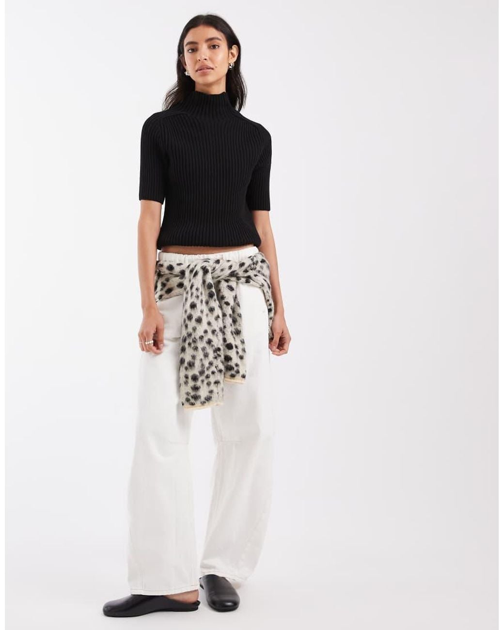 ASOS Black Knitted Ribbed Jumper