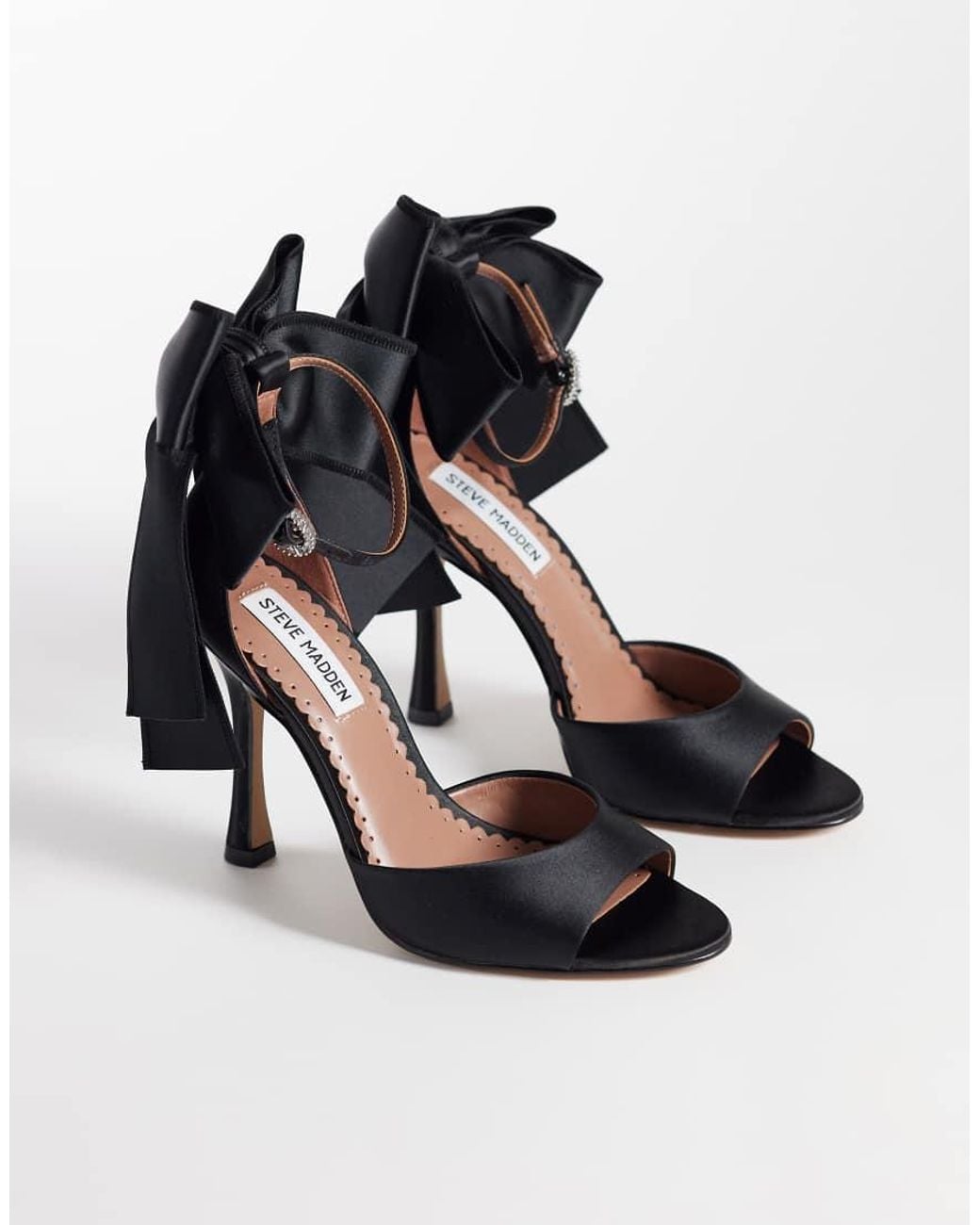 Steve Madden White Boujie Bow Back Heeled Sandals