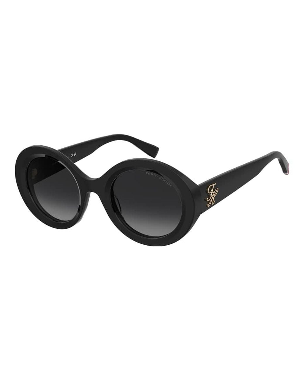Tommy Hilfiger Sunglasses Black Tommysungl Bold Round Sunglasses With Shaded Gradient Lenses
