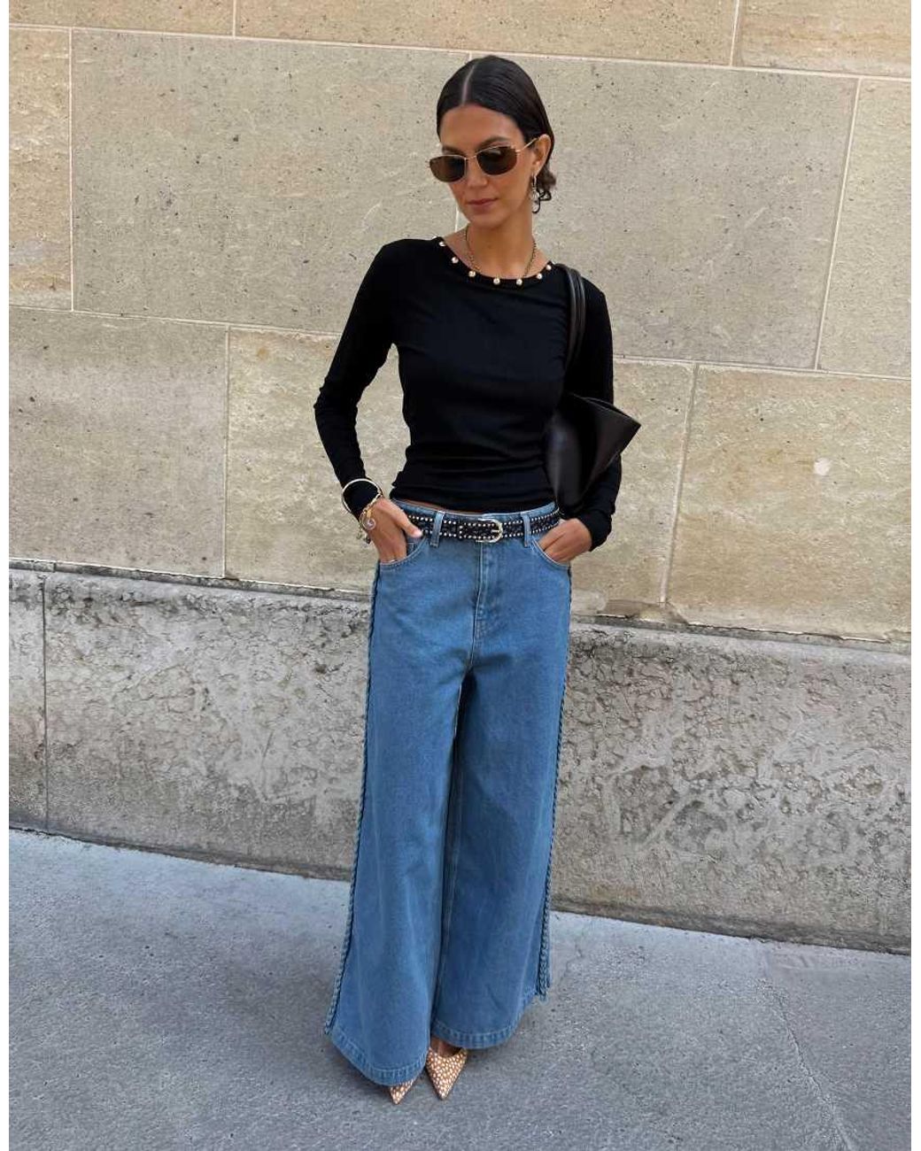 Never Fully Dressed Blue Denim Plaited Detail Jeans