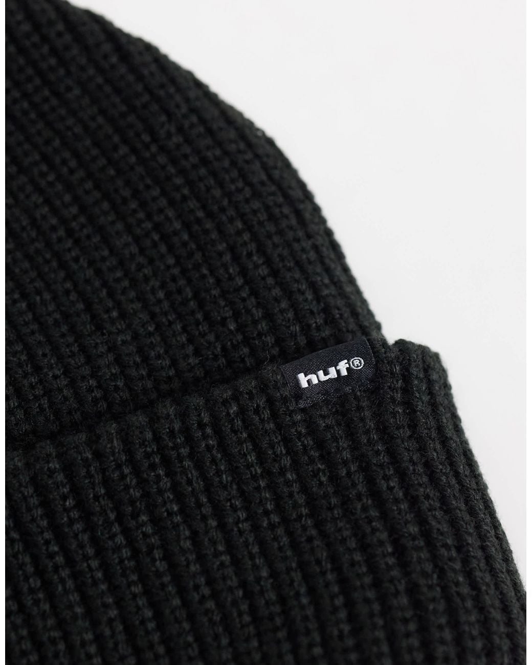 Huf Black Usual Beanie for men
