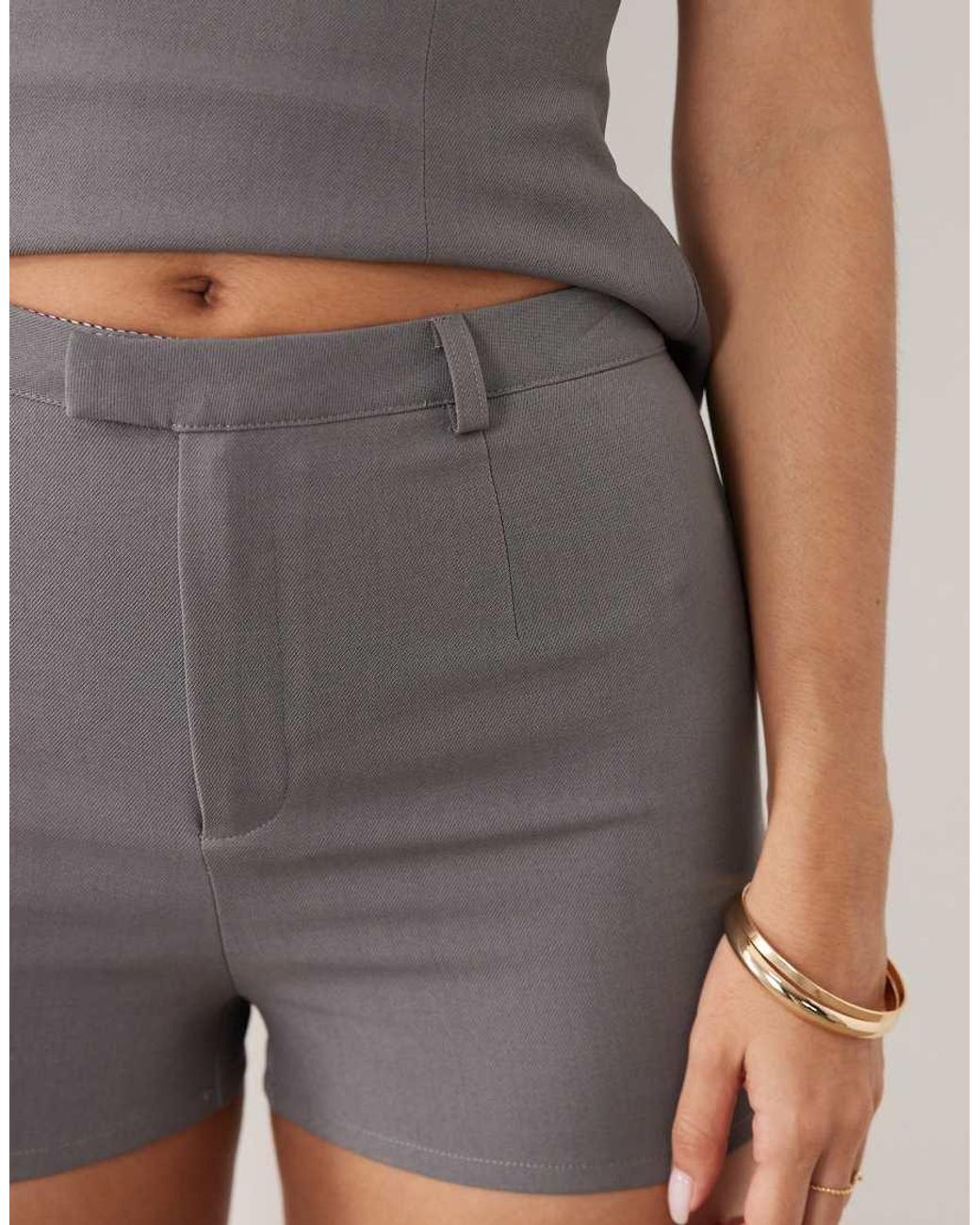 Kaiia Gray Exclusive Tailored Mini Shorts Co-Ord