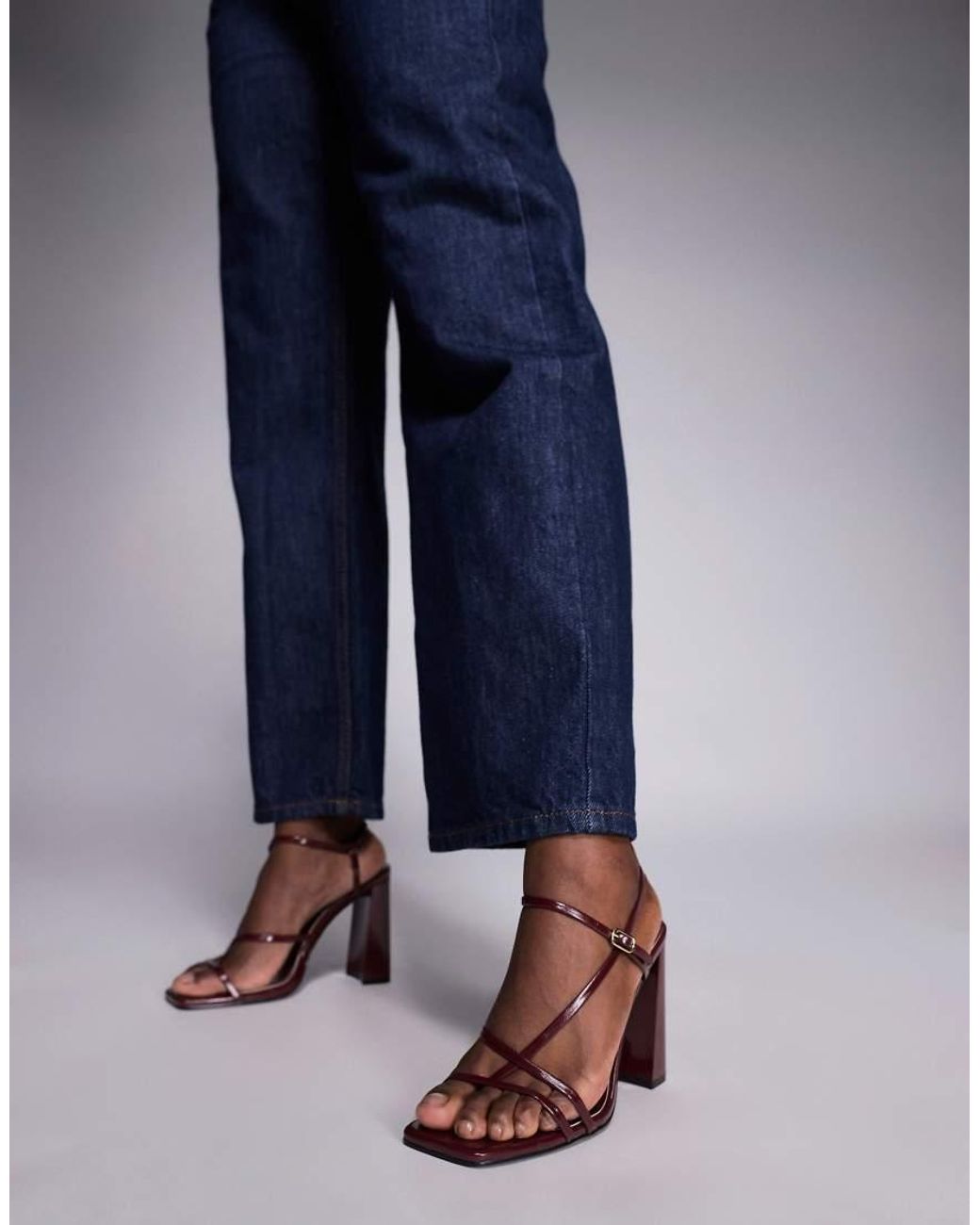 SIMMI Blue Simmi London Malinda Block Heeled Strappy Sandals