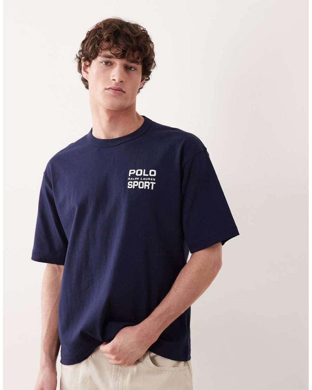 Polo Ralph Lauren Blue Sport Relaxed Fit Heavyweight Back Print T-shirt for men