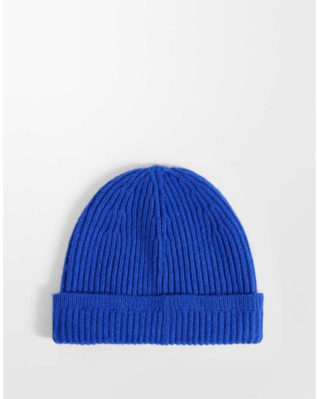 Abercrombie & Fitch Blue Knitted Ribbed Beanie for men