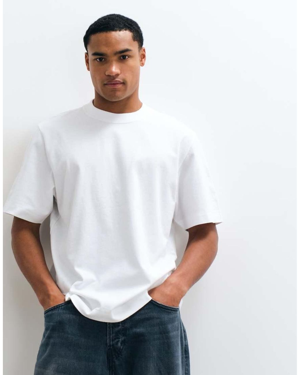 Abercrombie & Fitch White Oversized Heavyweight T-Shirt for men