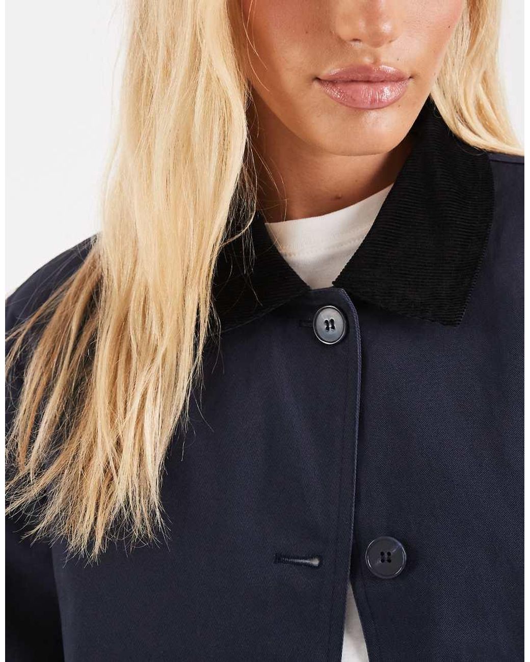 ASOS Blue Contrast Corduroy Field Jacket