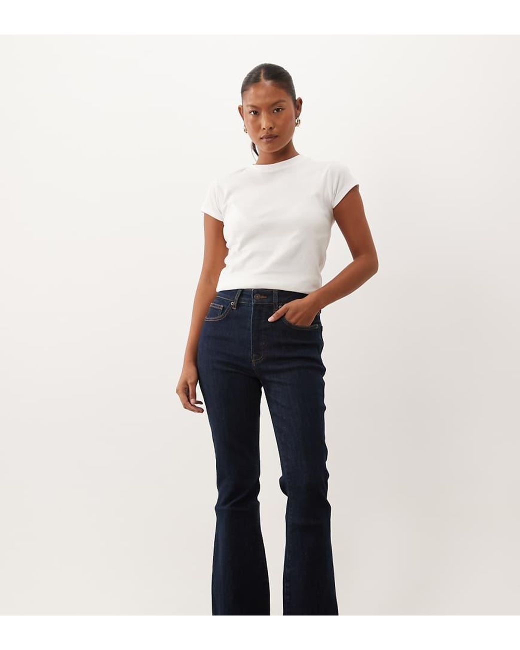 GOOD AMERICAN Blue Petite Good Flare Jeans
