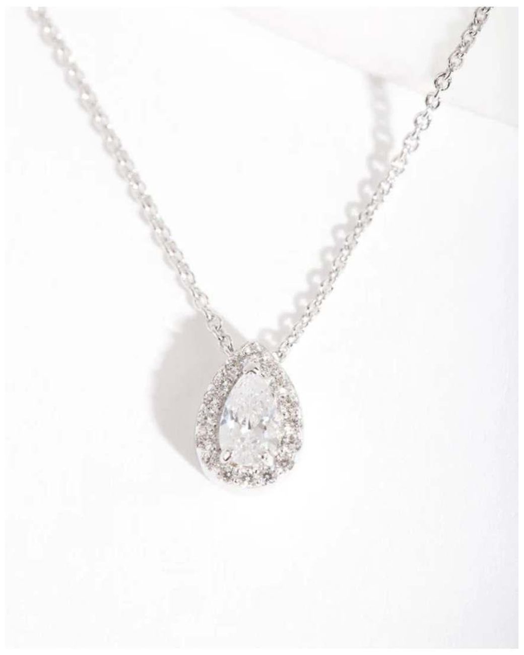 Lovisa Natural Sterling Cubic Zirconia Halo Necklace
