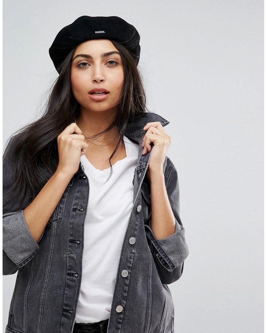 Kangol Wool Logo Black Beret | Lyst 