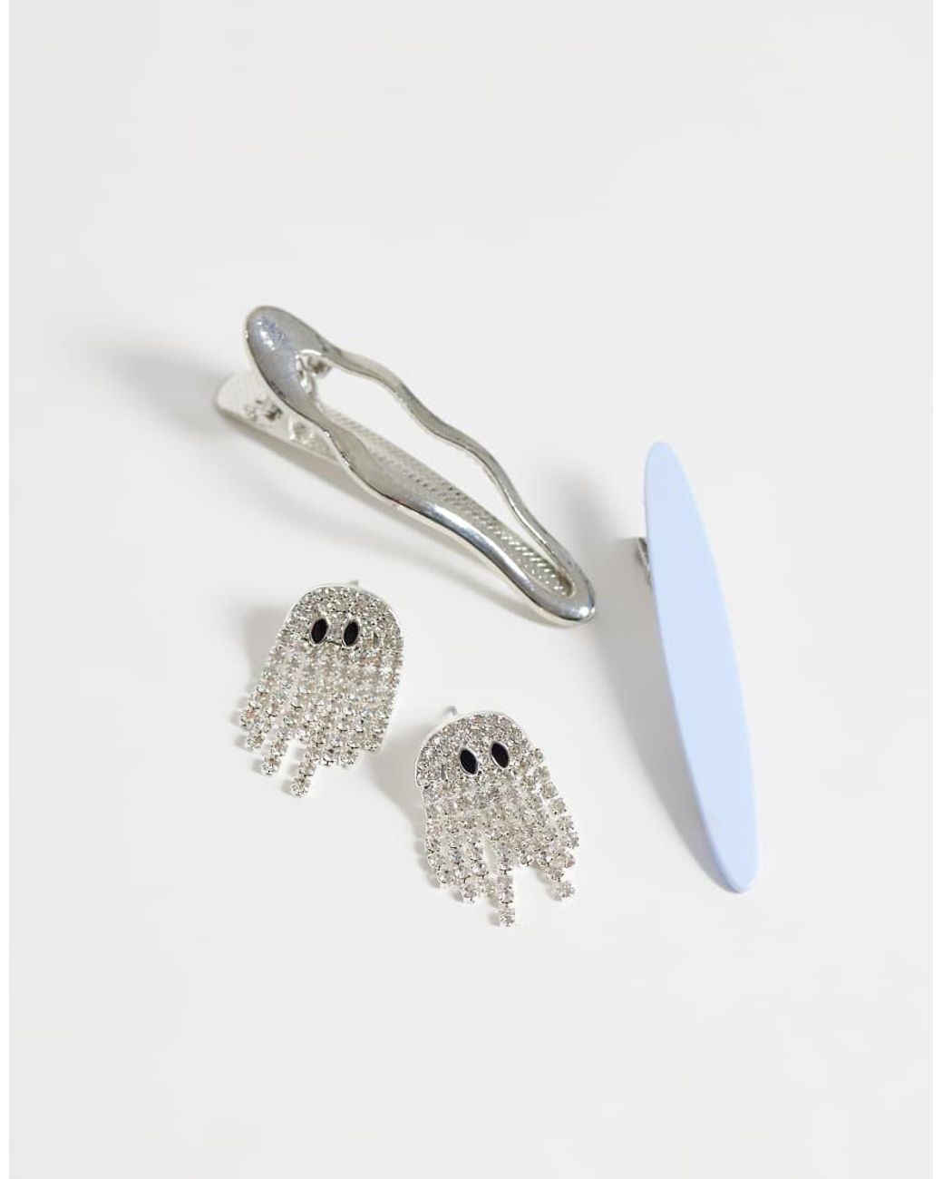 Accessorize Metallic Halloween Ghost Earrings