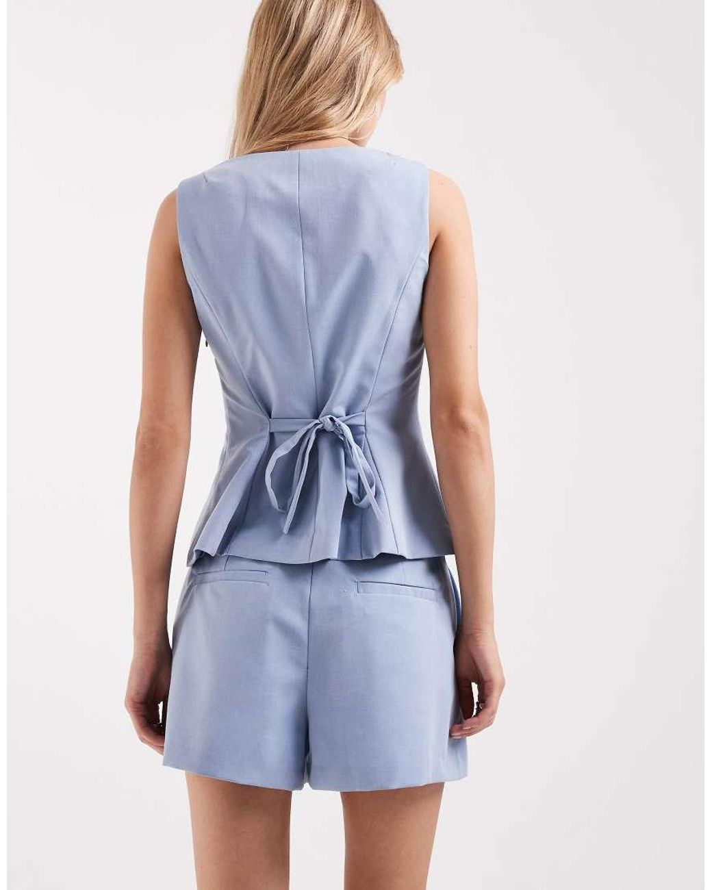 ASOS Blue Tailored Micro Shorts With Buttons