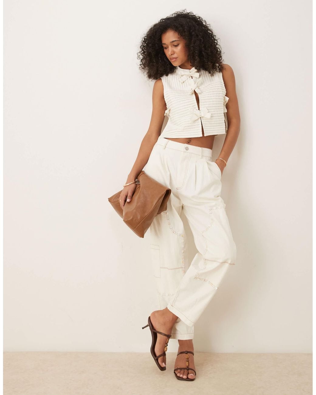 Ghospell Natural Bow Top Co-ord