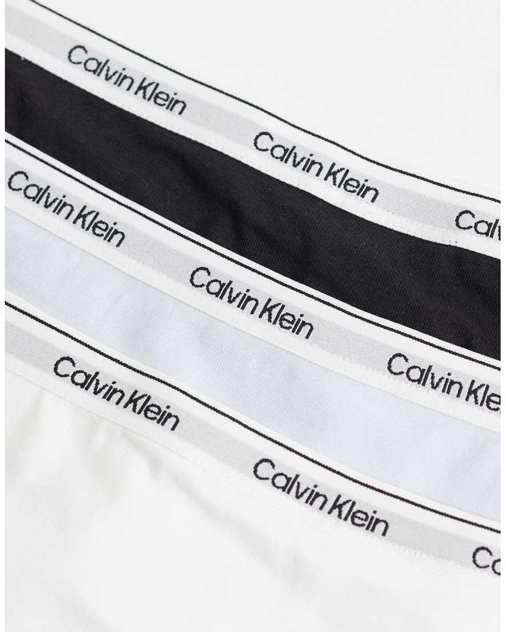 Calvin Klein White Icon Logo Thongs 3pk