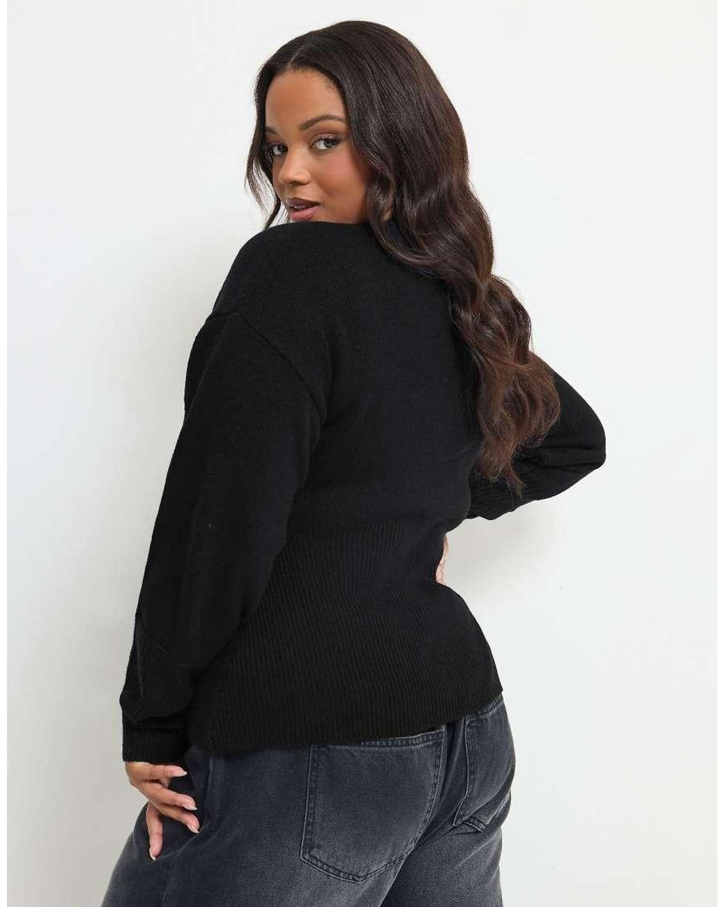 Yours Clothing Black Wide Hem Cardigan