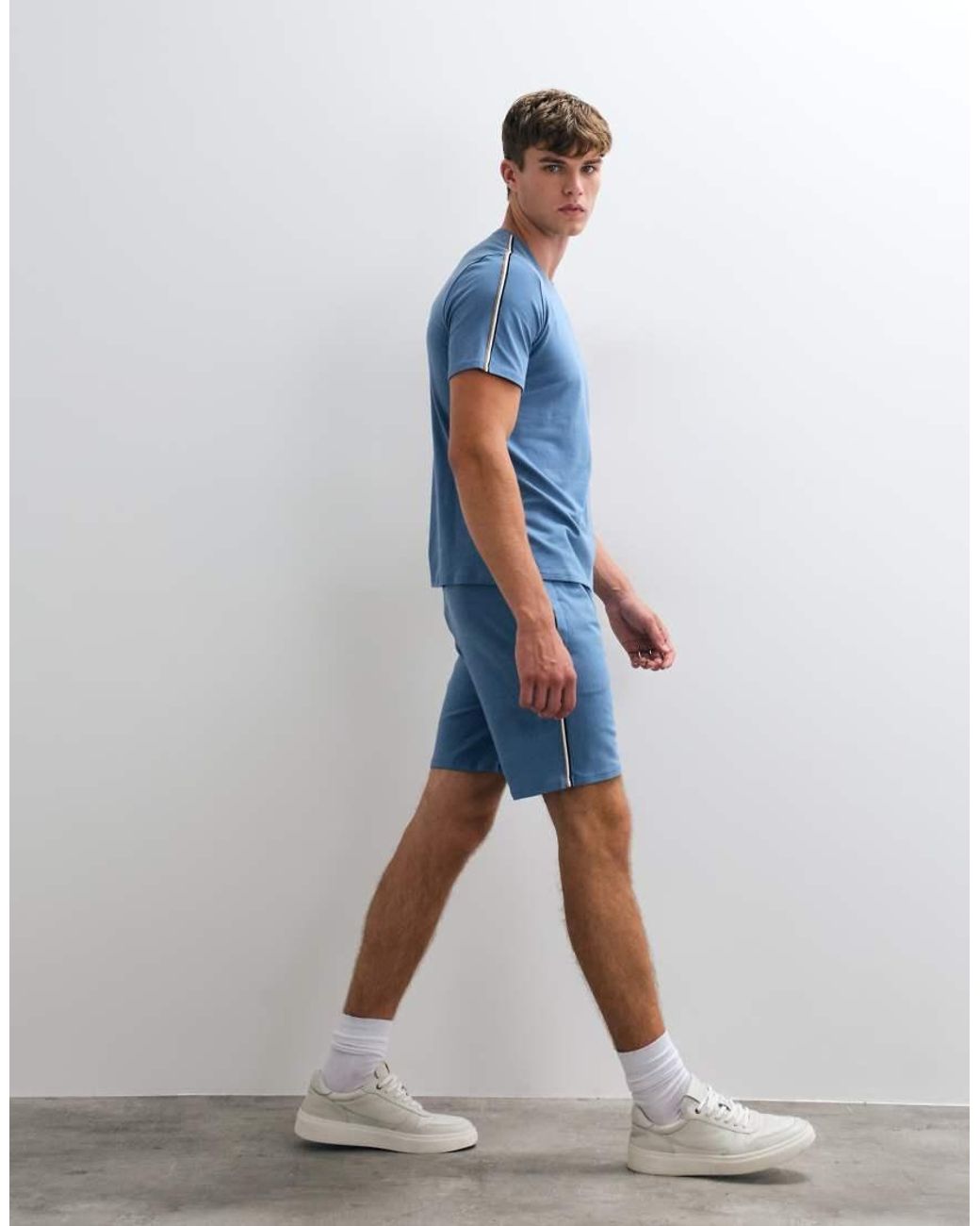 Boss Blue Unique Co-ord Shorts With Logo Print for men