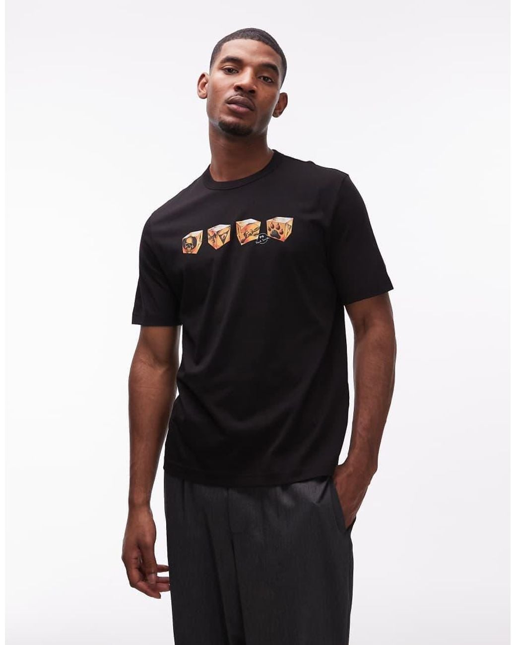Paul Smith Black Ice Cube Skull Graphic T-shirt for men