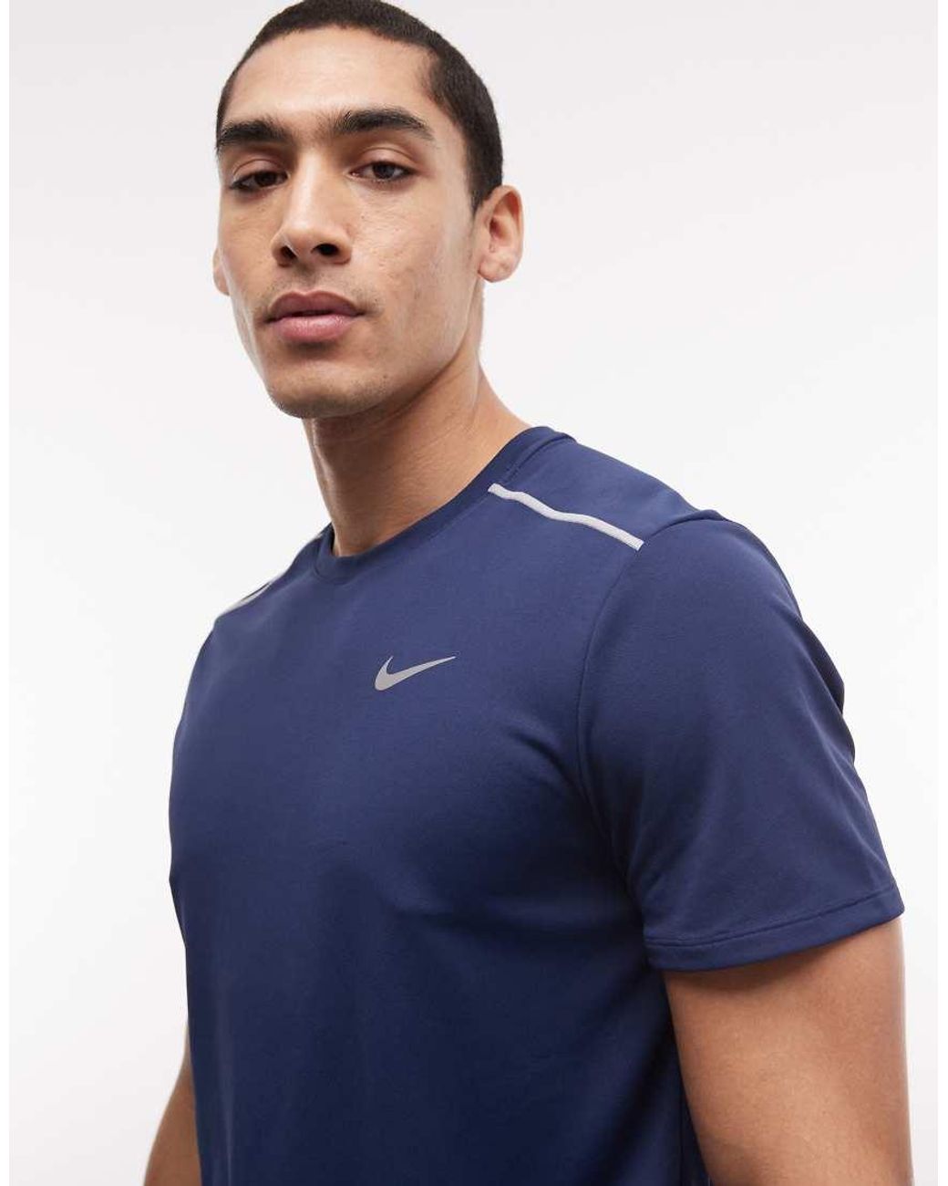 Nike Blue Miler Dri-fit Uv-protection T-shirt for men