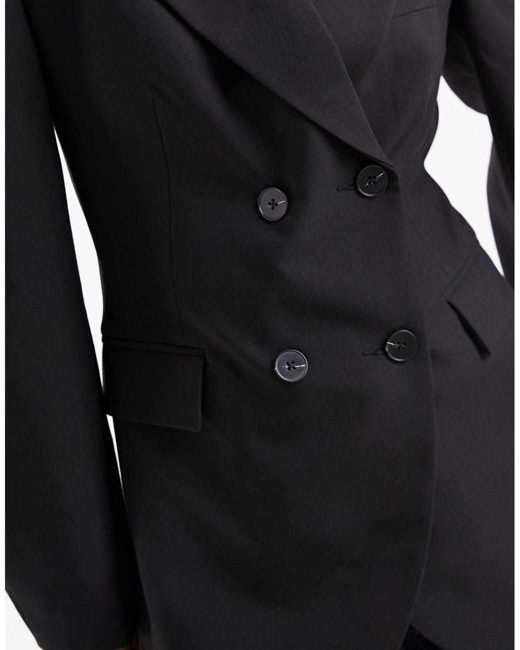 ASOS Blue Tailored Cocoon Sleeve Double Breasted Blazer