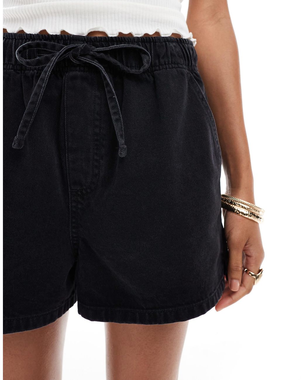 ASOS White Denim Pull On Shorts