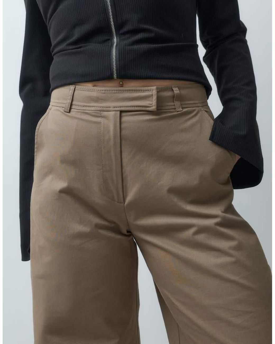 ASOS Green Tailored Seam Detail Barrel Trouser