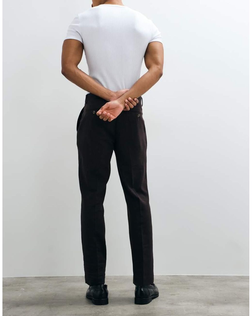 River Island Gray Linen Blend Suit Trousers for men