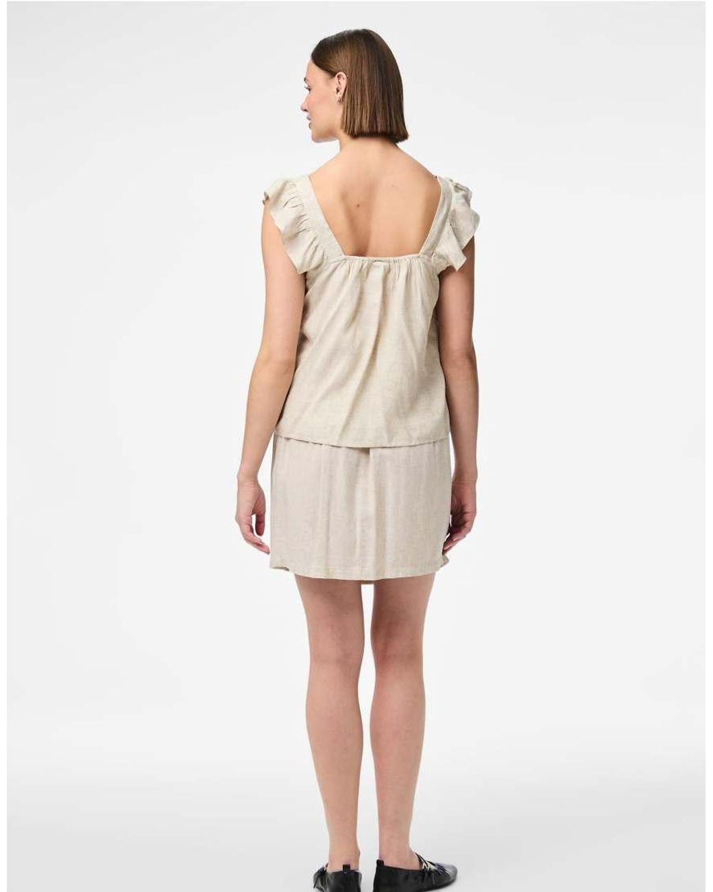 Pieces Natural Sleeveless Top