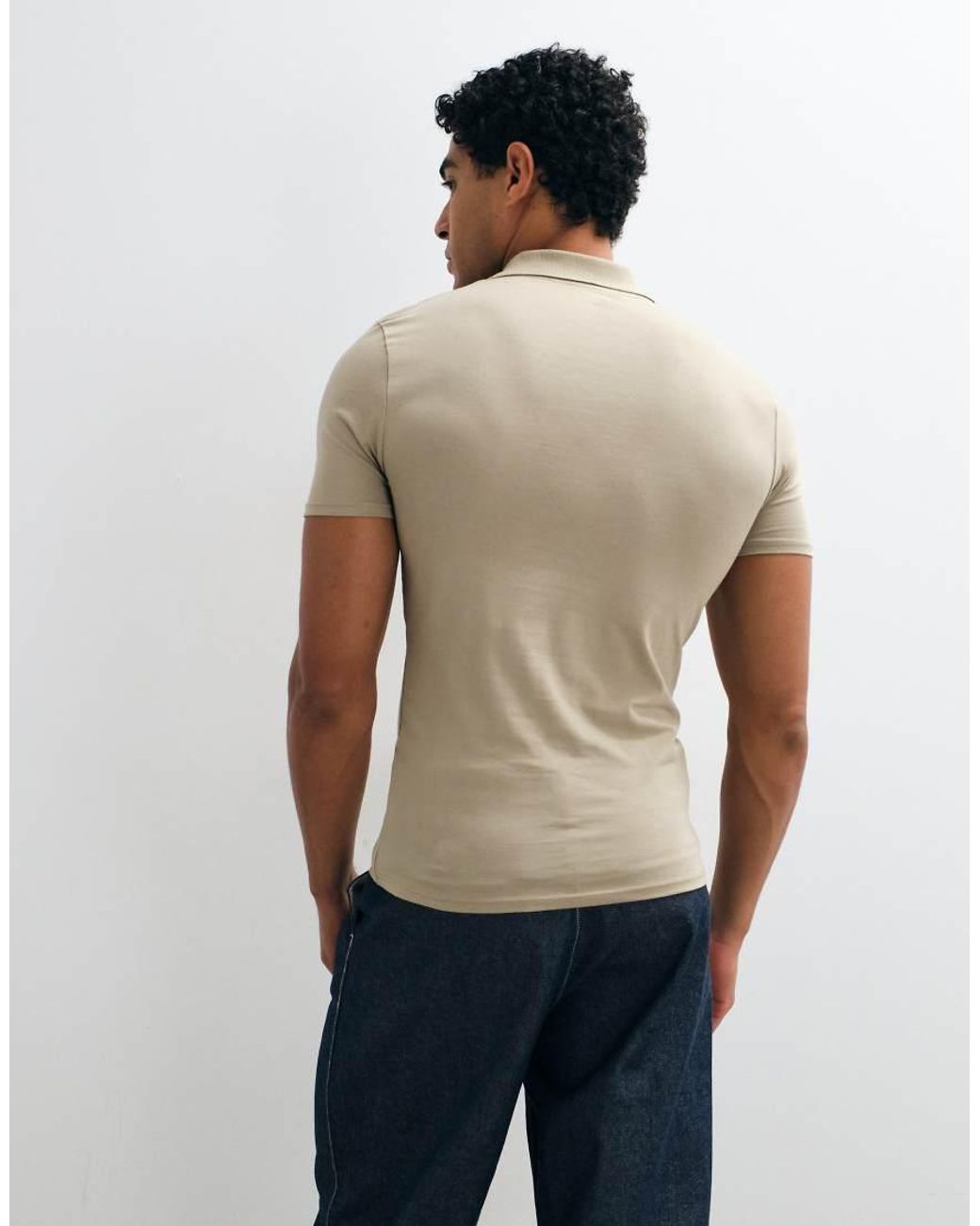 ASOS Natural Muscle Fit Polo for men