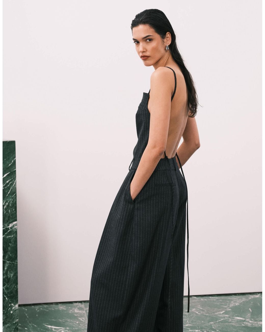ASOS White Tailored Low Back Dungaree