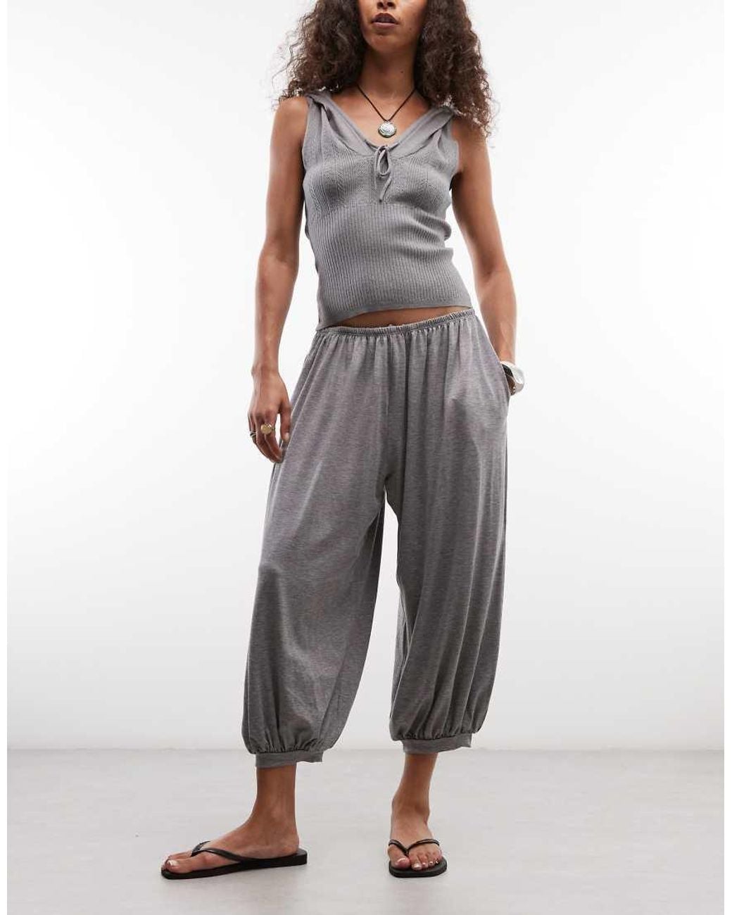Weekday Gray Balloon Fit Bloomer Trousers