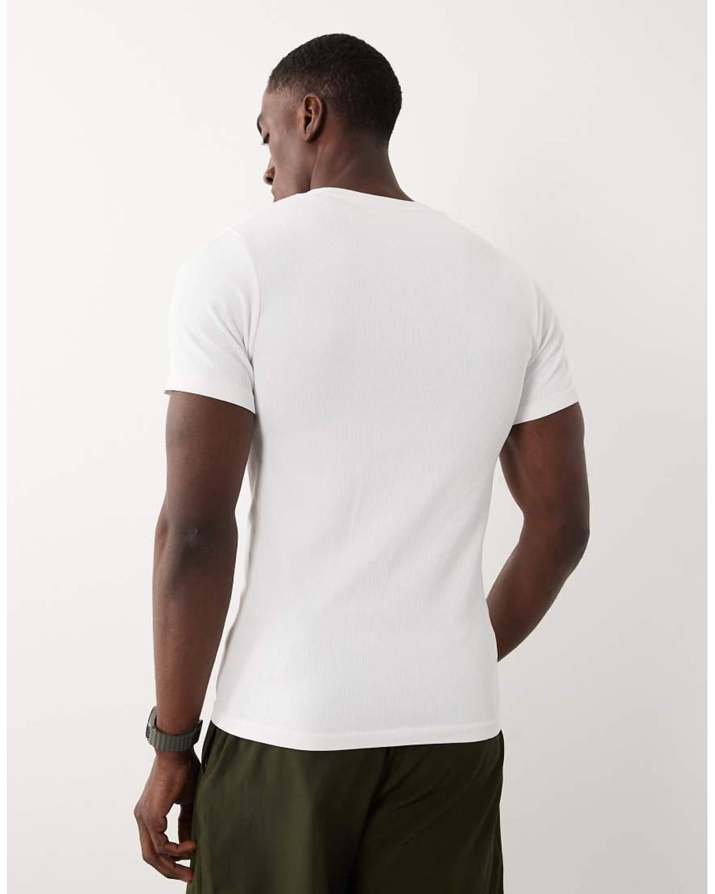 4505 Natural Seamless Rib Muscle Fit Training T-shirt for men