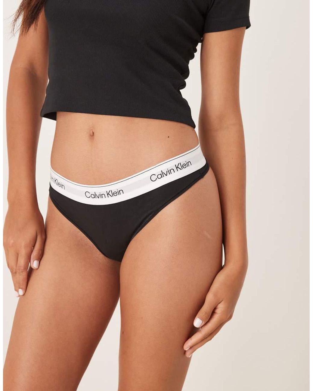 Calvin Klein Black Icon Cotton Modal Thong