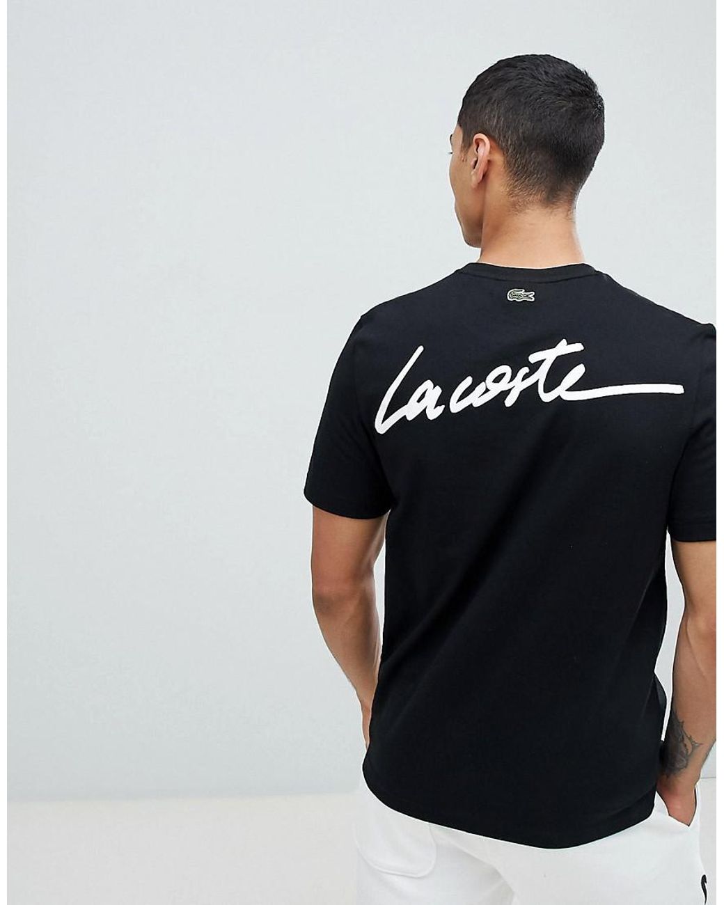 T-shirt avec logo en criture cursive Lacoste L!ive pour homme en coloris  Noir | Lyst