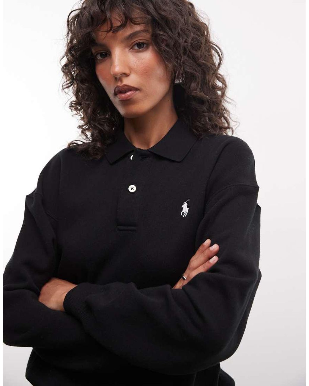 Polo Ralph Lauren Blue Icon Logo Collared Rugby Sweatshirt