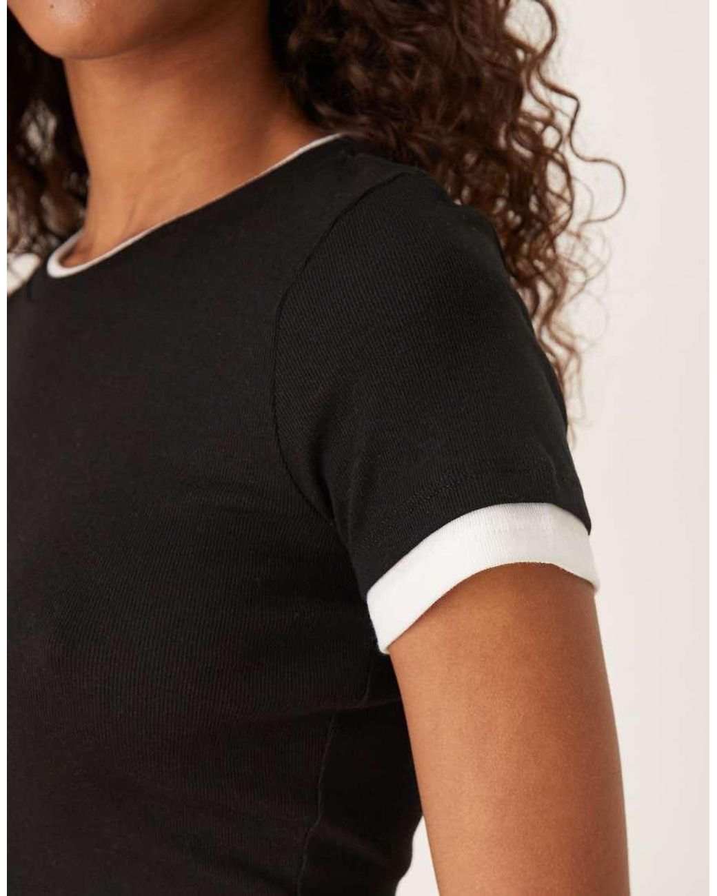 JJXX Black Double Layer Short Sleeve Tee