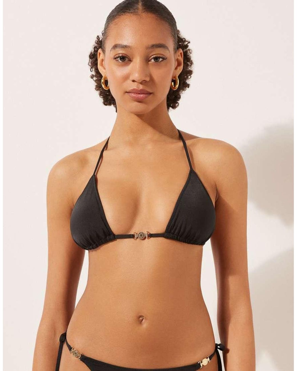 Calzedonia Brown Triangle Bikini Top Minimal Fit