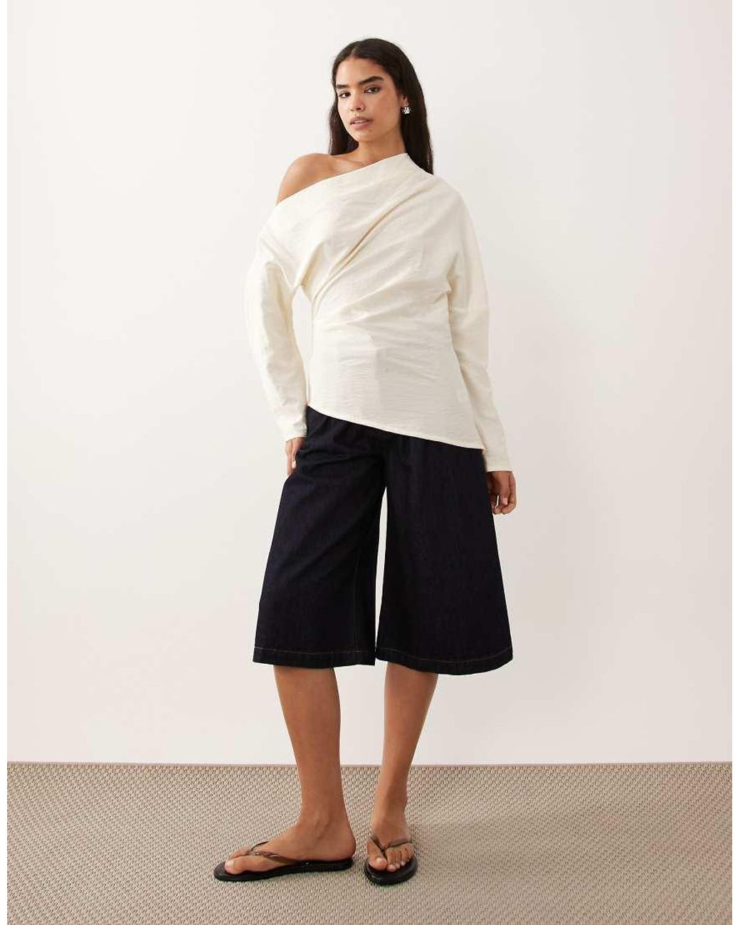 ASOS Natural Off Shoulder Top