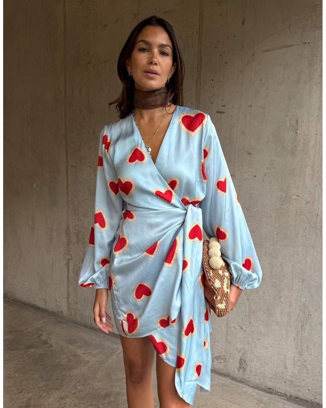 Never Fully Dressed White Wrap Tie Side Balloon Sleeve Mini Dress