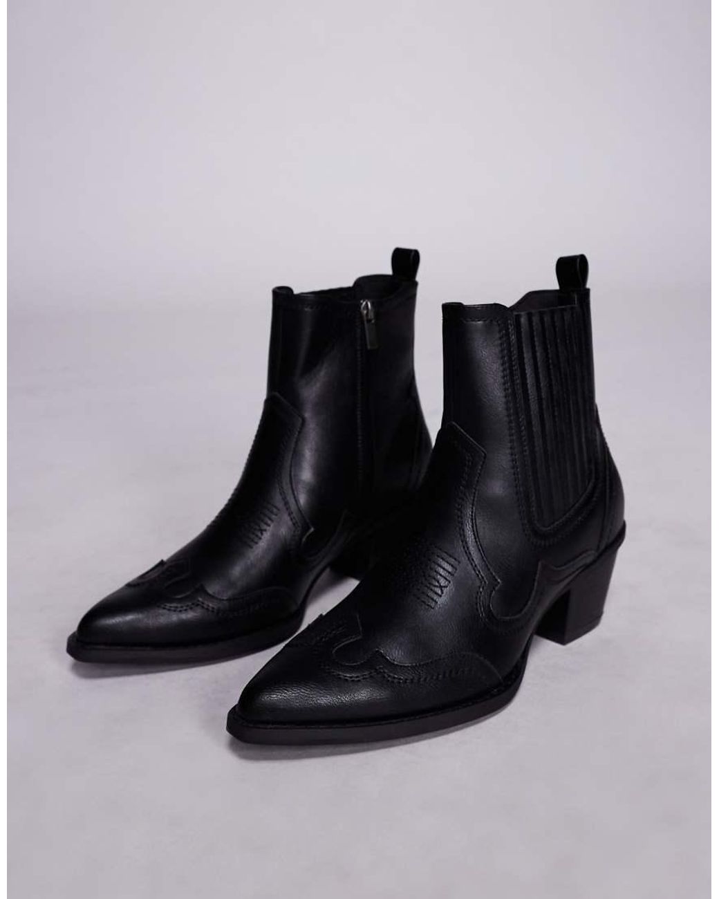 ASOS Black Western Chelsea Boots for men