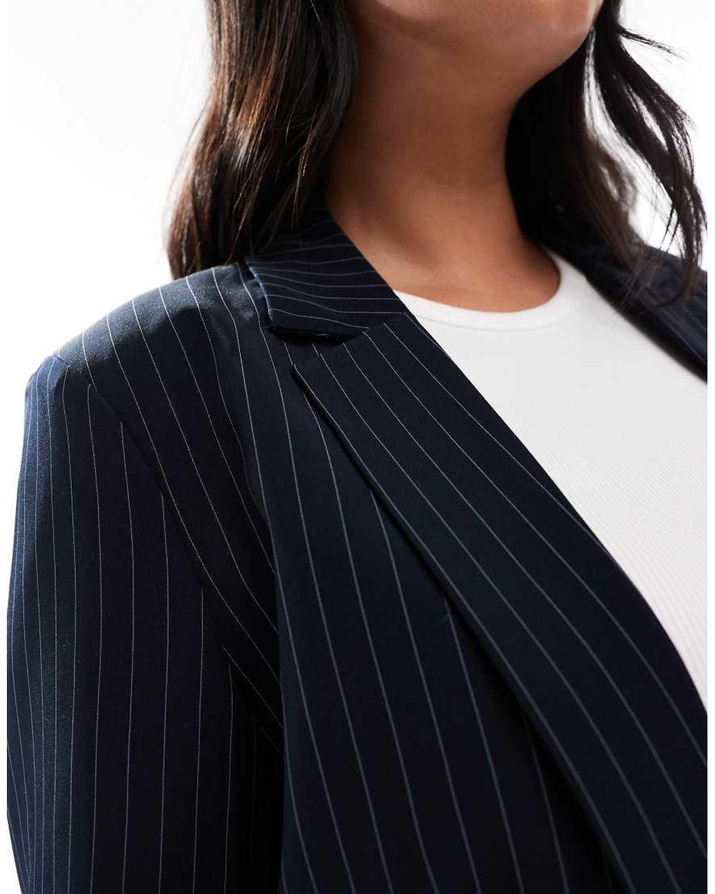 Pieces Plus Blue Pieces Curve Tailored Blazer Co-ord
