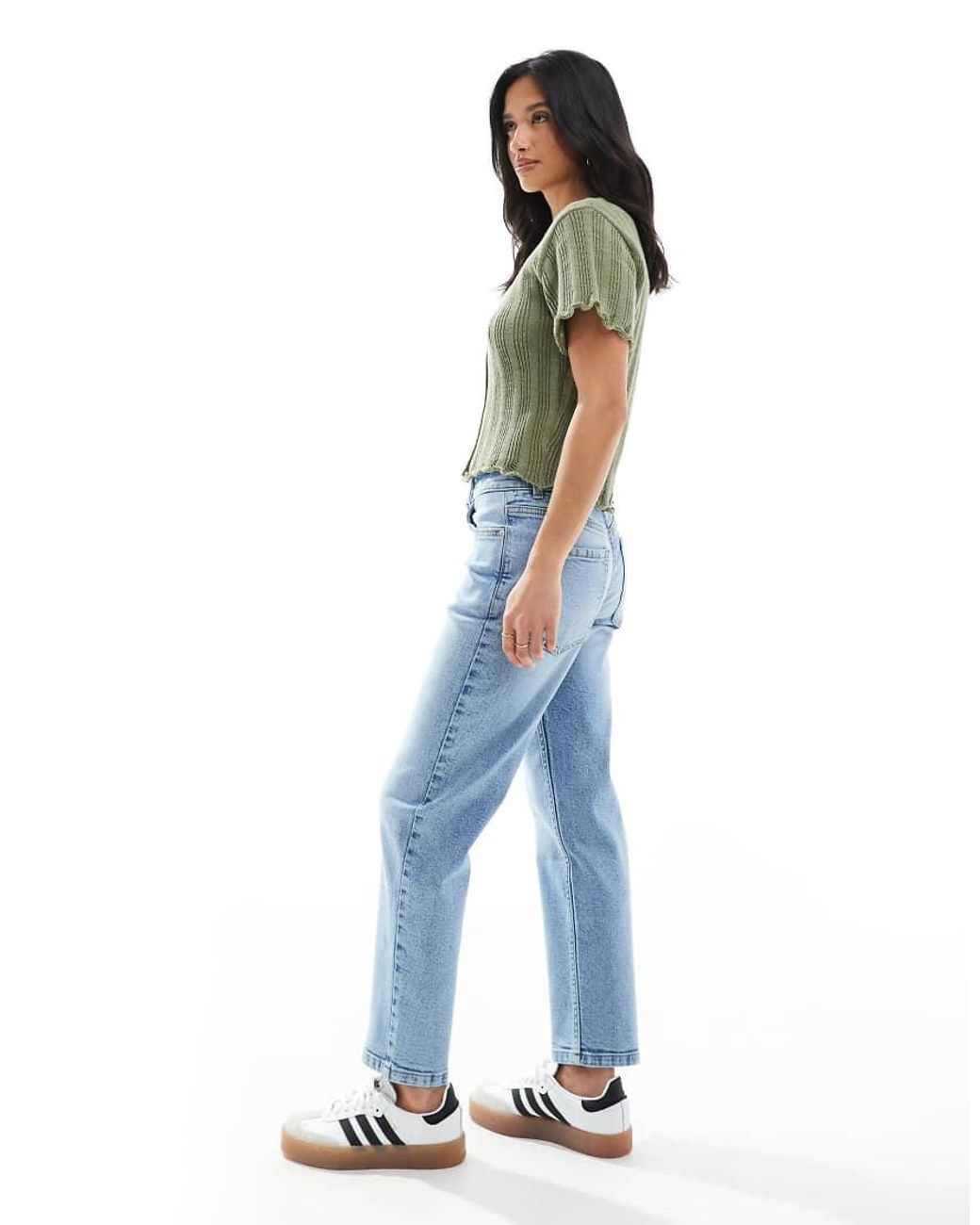 ASOS Blue Asos Design Petite Slim Fit Mom Jeans