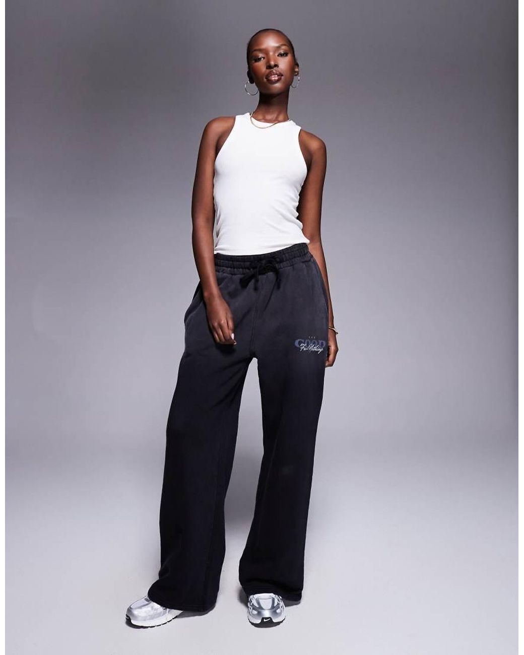 Good For Nothing Blue Wide Leg Relaxed Jogger