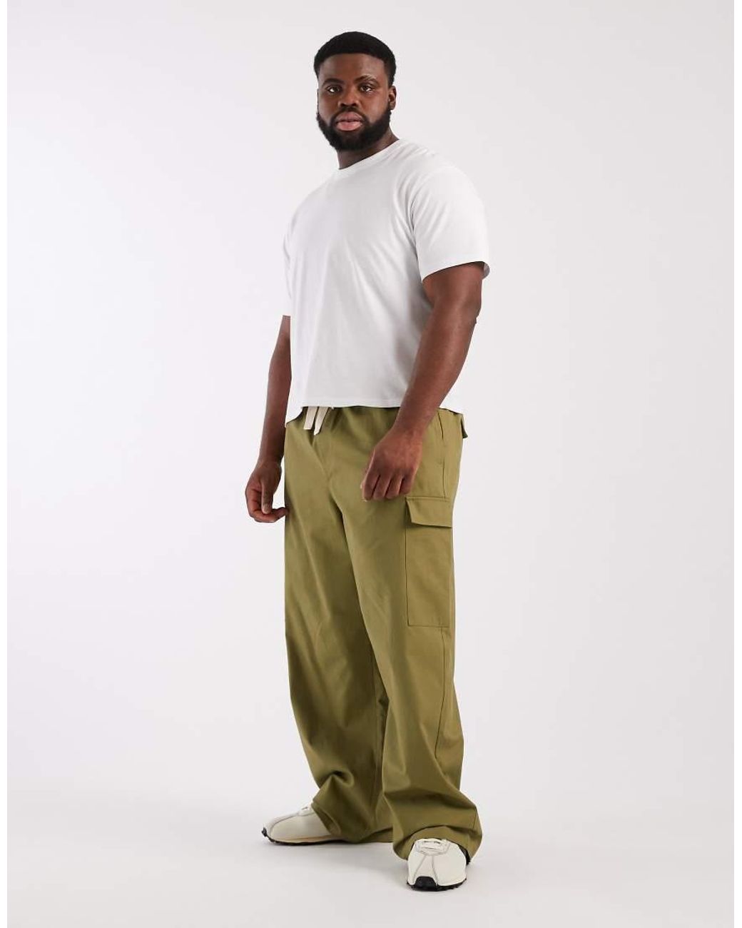 ASOS Green Baggy Cargo Trousers for men