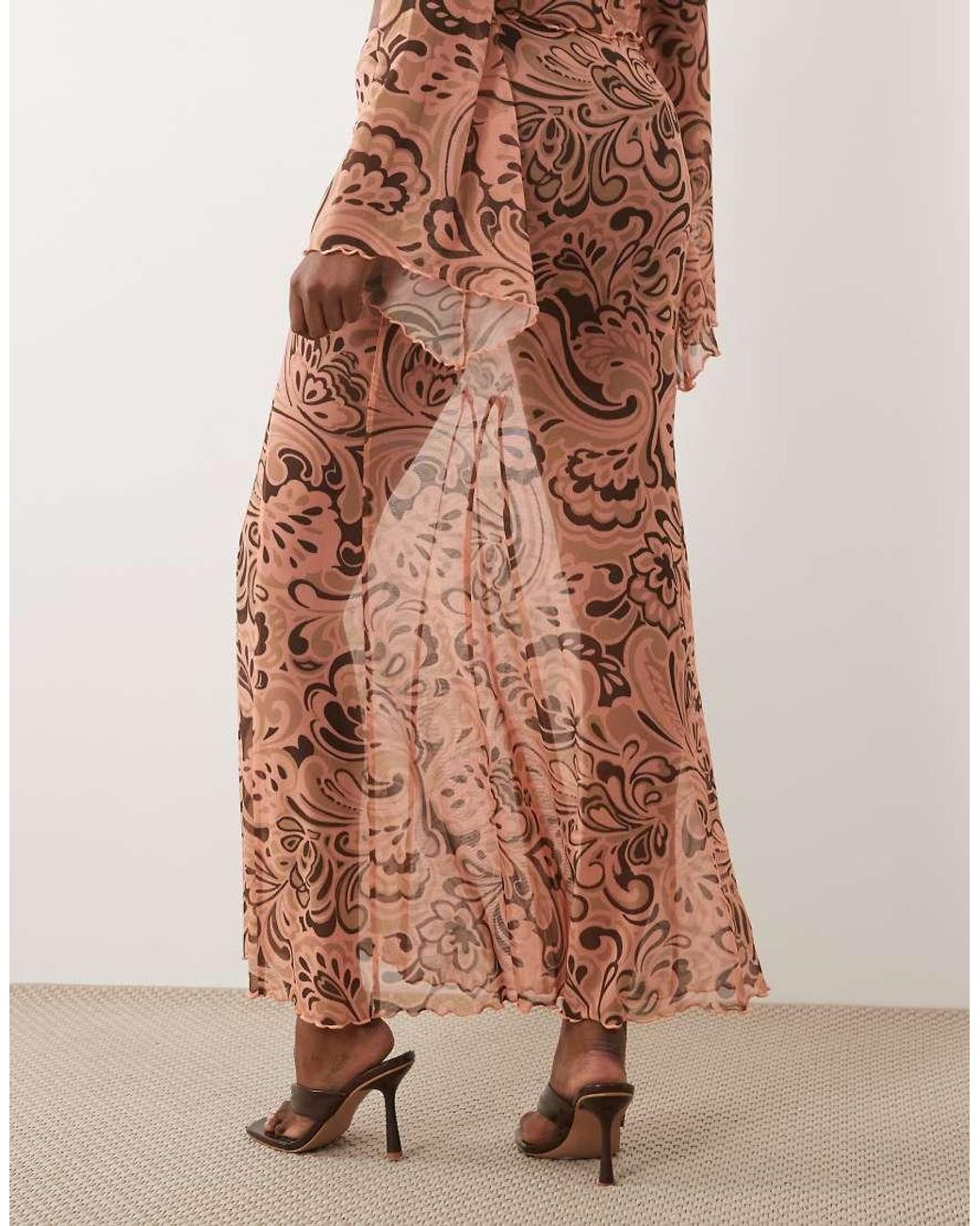 ASOS Pink Sheer Maxi Co-ord Skirt