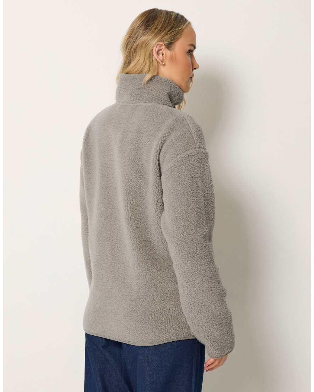 Long Tall Sally Natural Zip Through Fleece Jacket