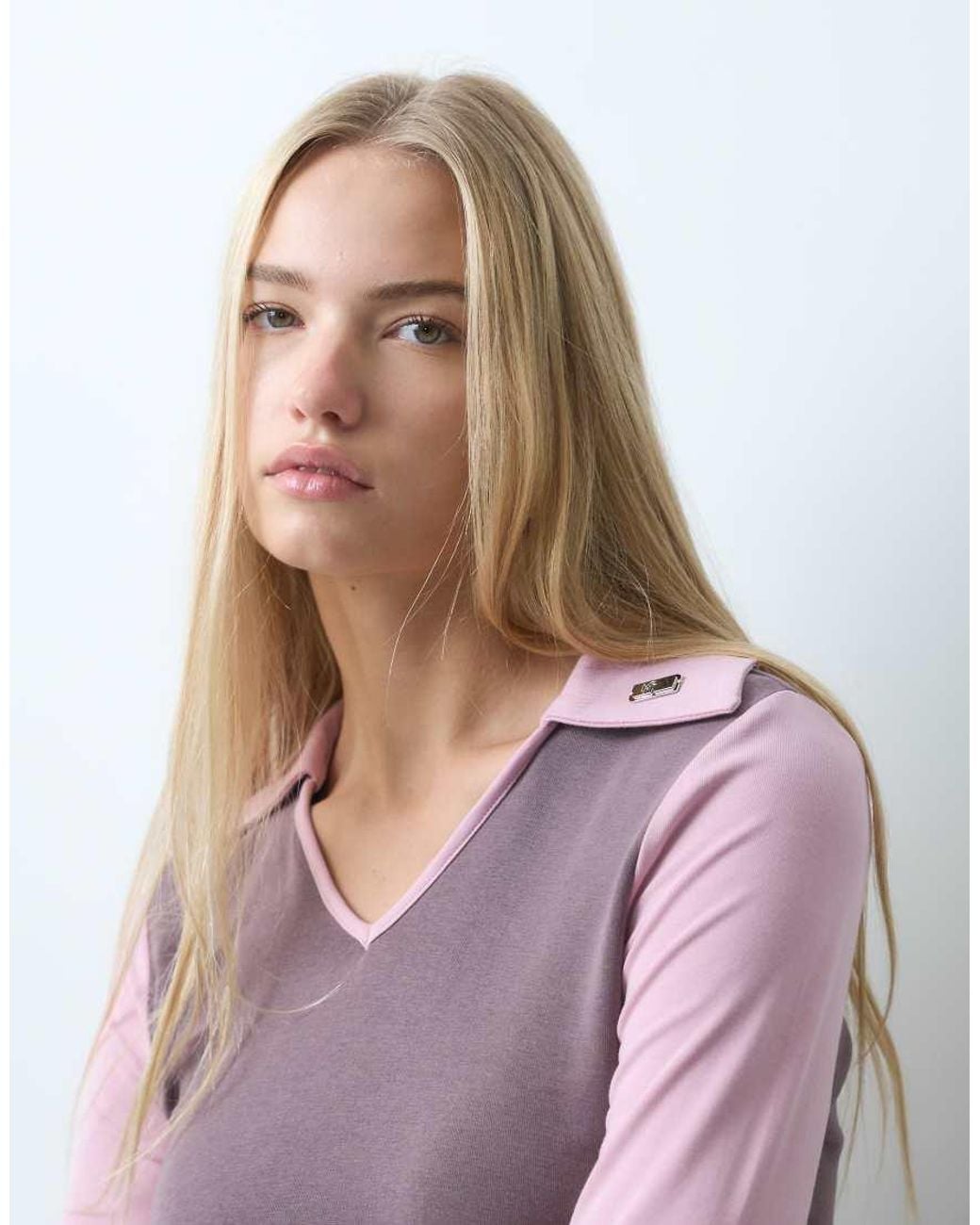 laagam Blue Vesper Long Sleeve Polo T-shirt
