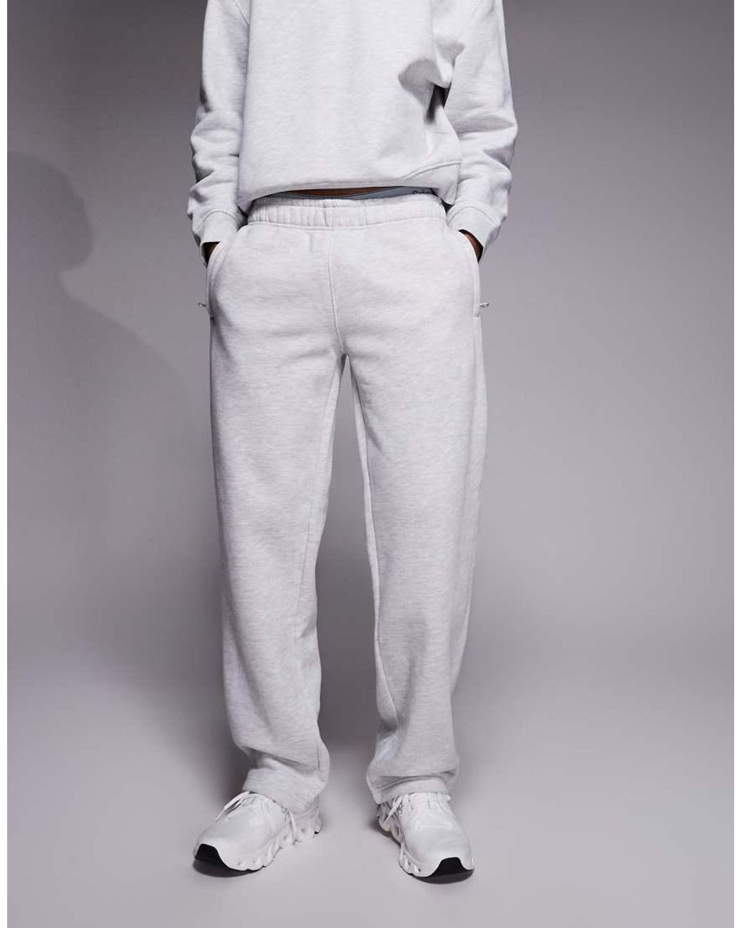 4505 Gray Icon Rest Day Heavyweight 440Gsm Cotton Wide Leg Jogger With Zip Pockets for men
