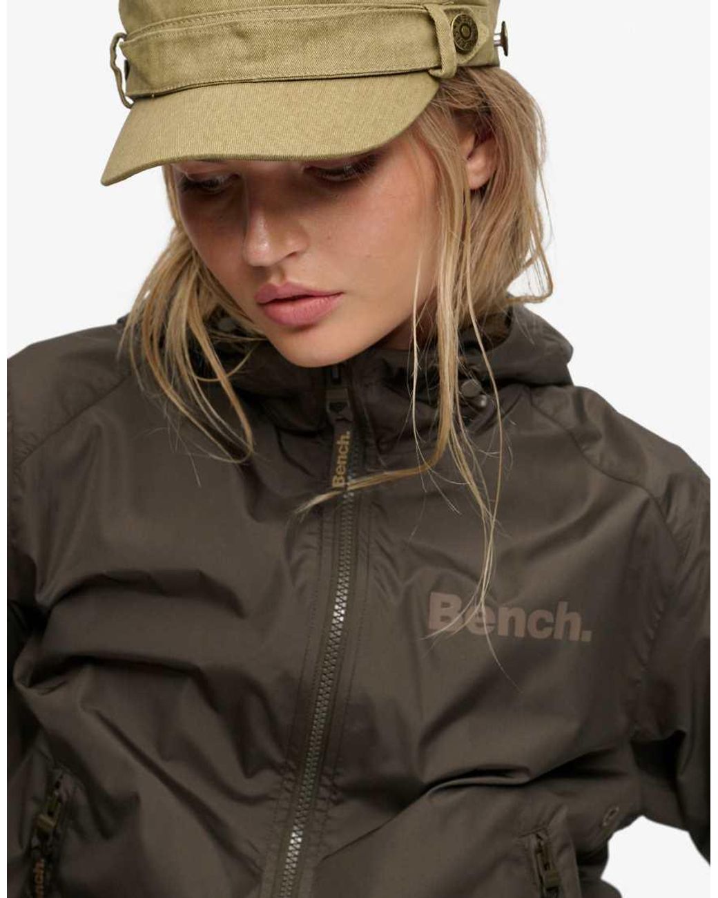 Bench x Superdry & Co Brown Hooded Shell Bomber Jacket