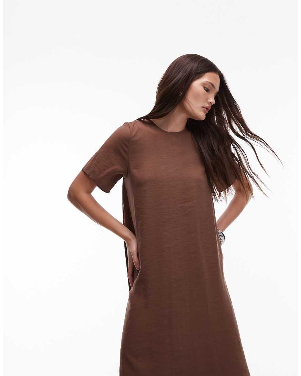 ASOS Brown Modal Trapeze T Shirt Dress
