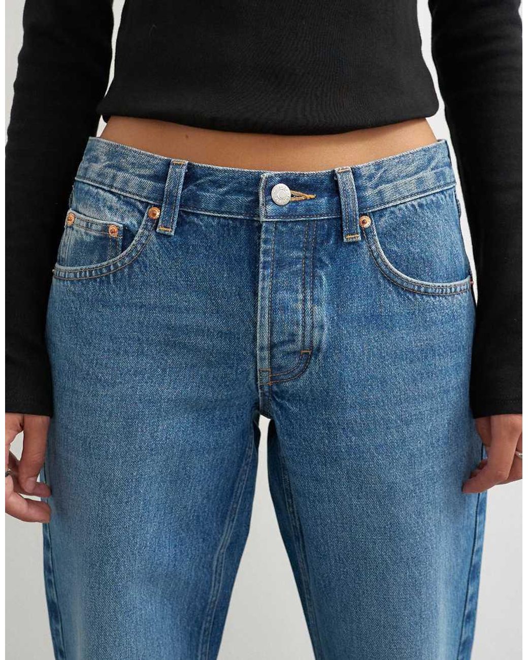 TOPSHOP Blue Ember Low Rise Relaxed Straight Jean